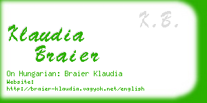 klaudia braier business card